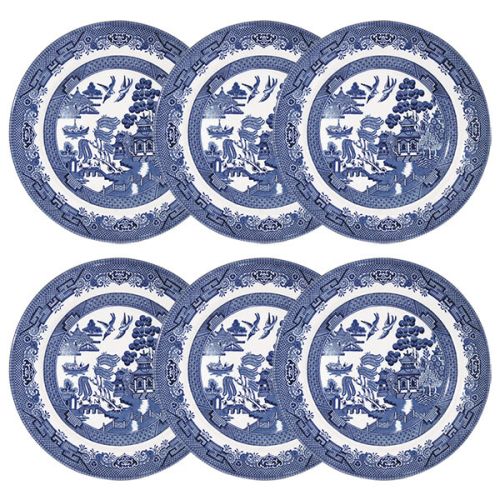 Churchill China Blue Willow Salad Plate 20cm Set Of 6