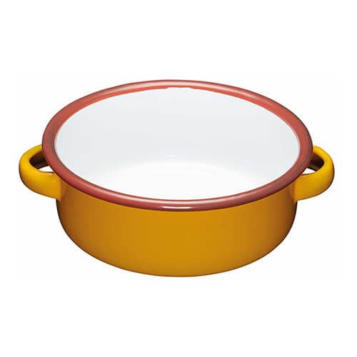 World Of Flavours Painted Yellow 11cm Enamel Dish