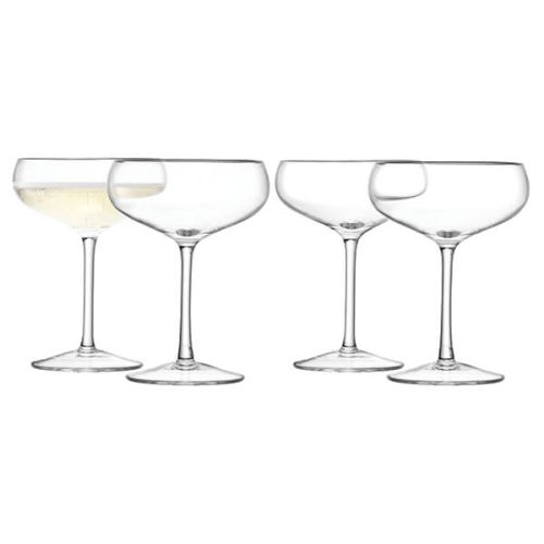 LSA Wine Champagne Saucer 215ml Clear Set Of Four
