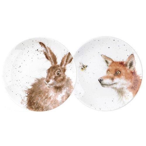 Wrendale Designs Set Of 2 Coupe Plates (Fox & Hare)