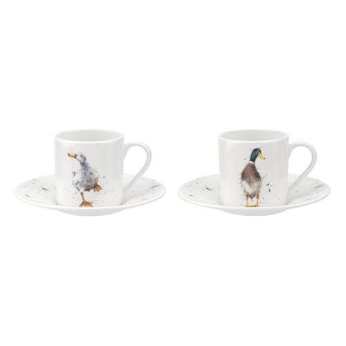 Wrendale Designs Demitasse Cups & Saucers Set Of 2 Ducks