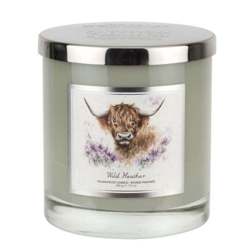 Wrendale Designs The Highland Cow Glass Candle With Lid