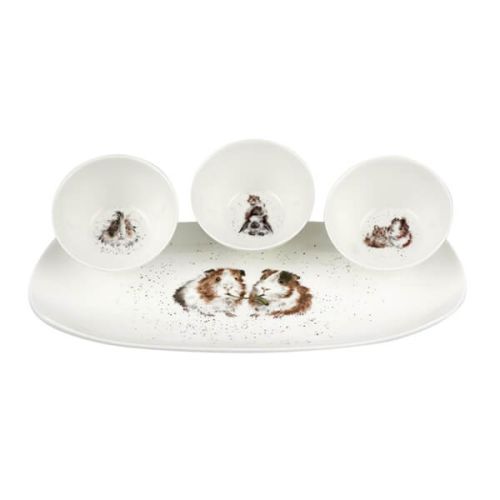 Wrendale Designs Guinea Pigs 3 Bowls and Tray Set