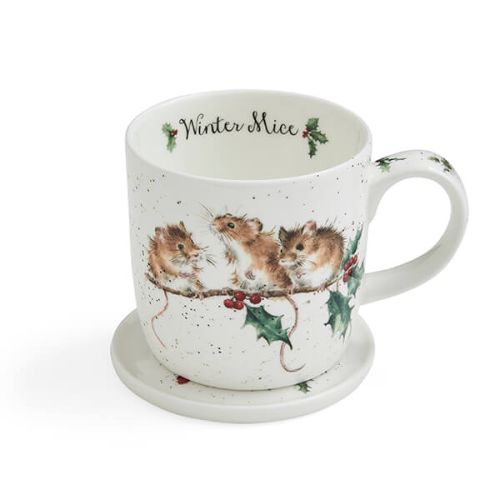 Wrendale Designs Mug and Coaster Winter Mice