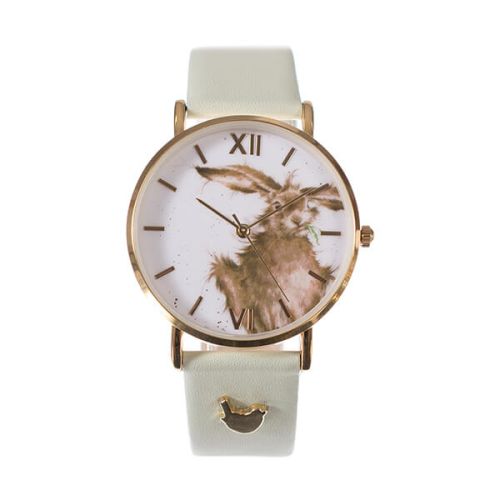 Wrendale Designs Hare Watch - Green Leather Strap