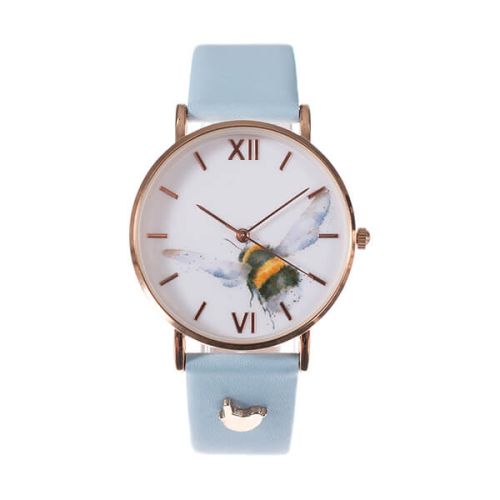 Wrendale Designs Bee Watch - Blue Leather Strap