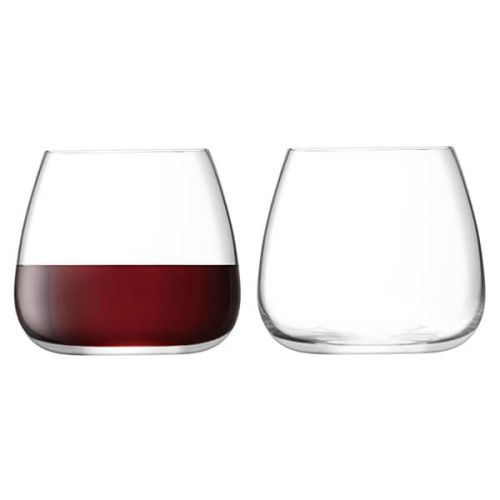 LSA Wine Culture Stemless Wine Glass 385ml Clear Set Of Two