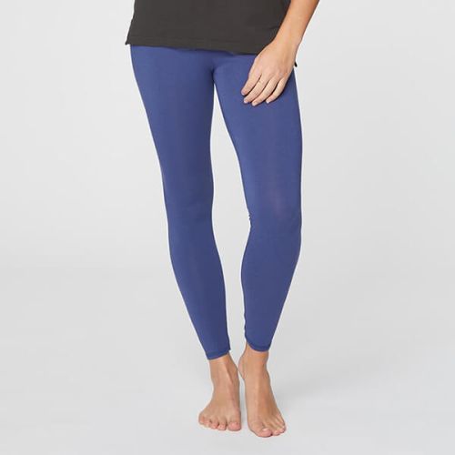 Thought Ocean Blue Bamboo Base Layer Leggings Size 8