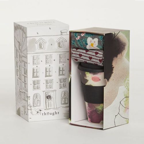 Thought Floral Bamboo Cup & Socks Gift Pack