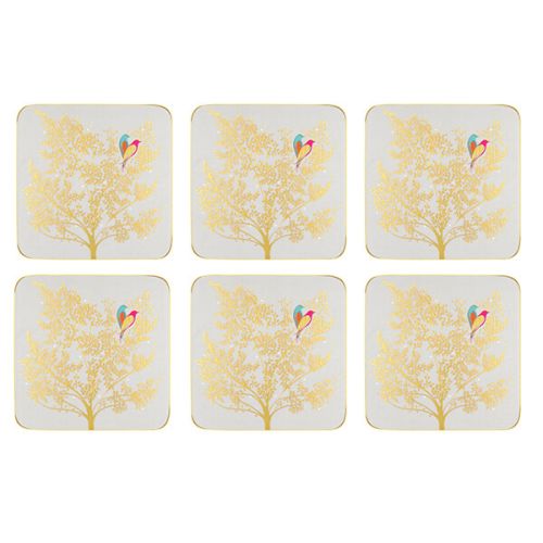 Sara Miller Chelsea Collection Set of 6 Light Grey Coasters