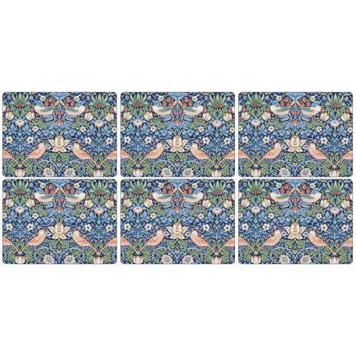 Morris & Co Strawberry Thief Blue Placemats Set of 6