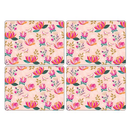 Sara Miller Peony Collection Set of 4 Pink Large Placemats