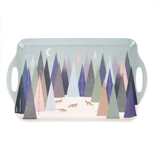 Sara Miller Frosted Pines Collection Large Handled Tray
