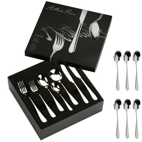 Arthur Price Signature Camelot 42 Piece Cutlery Box Set plus FREE Set of 6 Tea Spoons