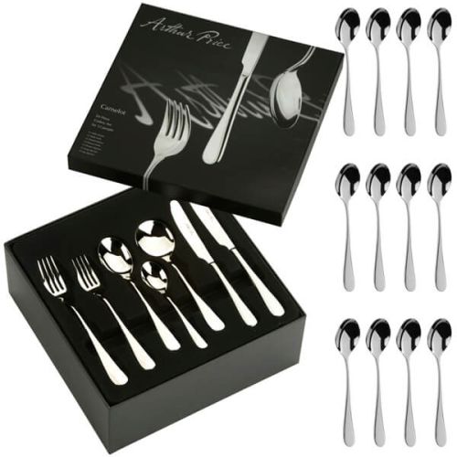 Arthur Price Signature Camelot 84 Piece Cutlery Box Set plus FREE Set of 12 Tea Spoons