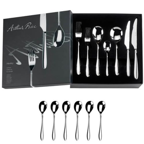 Arthur Price Signature Henley 42 Piece Cutlery Box Set Plus FREE Set of 6 Tea Spoons