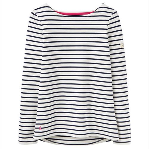 Joules Harbour Long Sleeve Jersey Top Creme Stripe