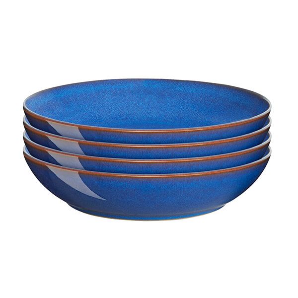 Denby Imperial Blue Set Of 4 Alt Pasta Bowls
