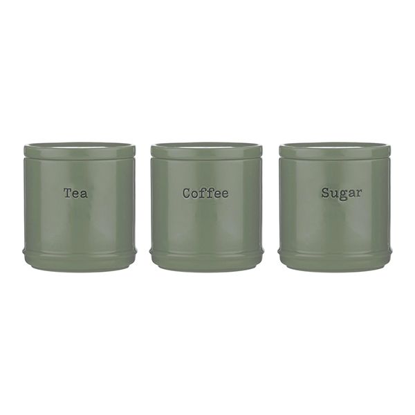 Price & Kensington Accents Sage Green Tea Coffee Sugar Canisters