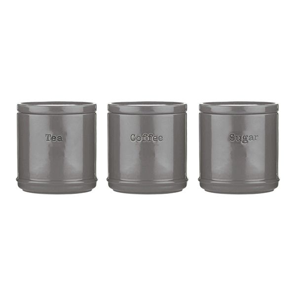 Price & Kensington Accents Charcoal Tea Coffee & Sugar Canisters