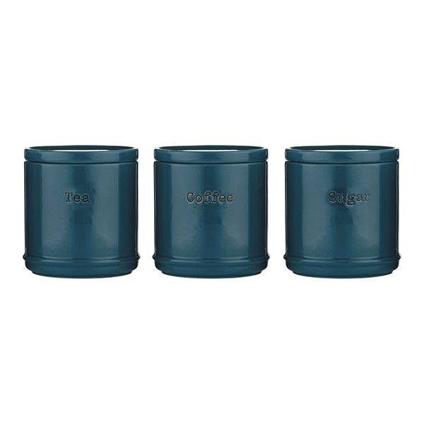 Price & Kensington Accents Teal Tea Coffee & Sugar Canisters