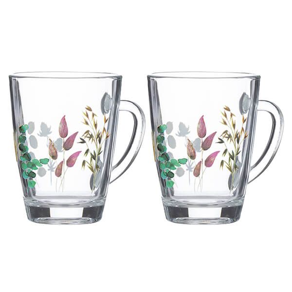 Price & Kensington Meadow 280ml Glass Mugs Set Of 2