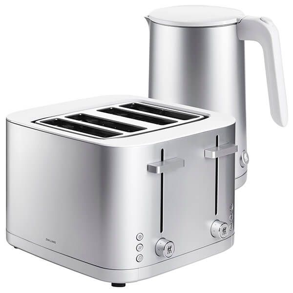 Zwilling Enfinigy 1.5L Kettle Plastic & 4 Short Slot Toaster Silver