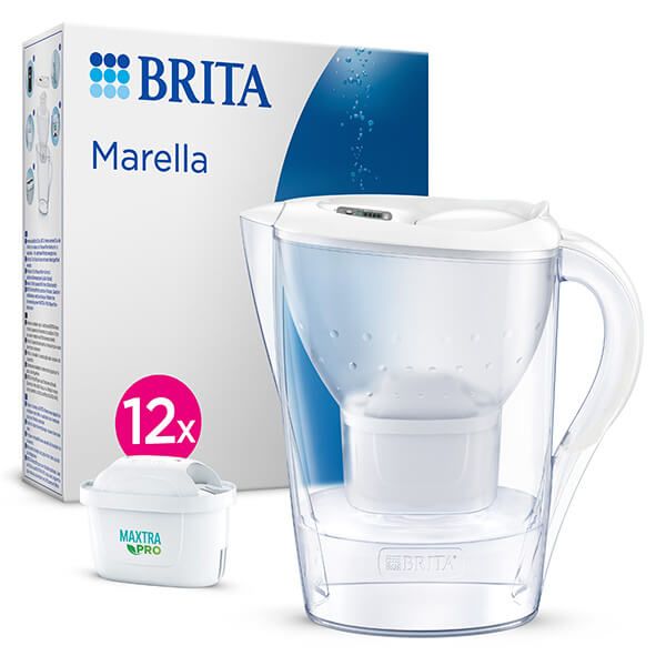 Brita Marella Cool White Water Filter Jug +12 Maxtra Pro All-IN-1 Filters