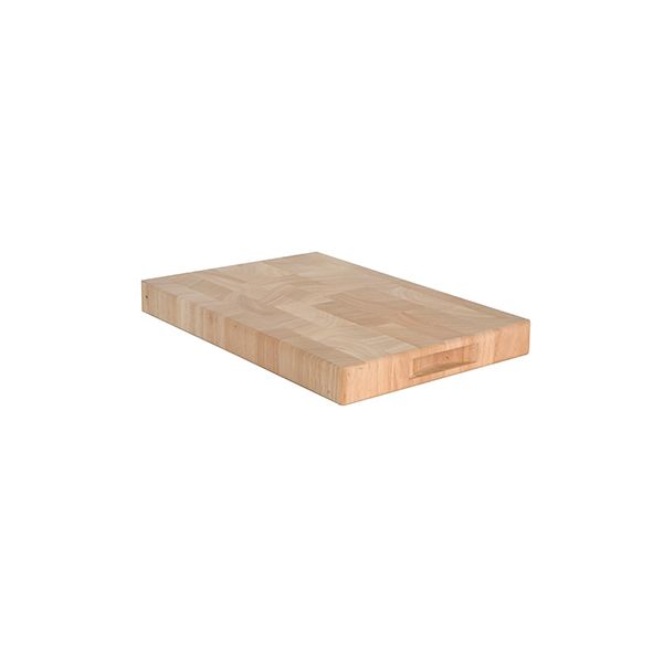 T&G Hevea End Grain Medium Rectangular Chopping Board With Finger Grooves