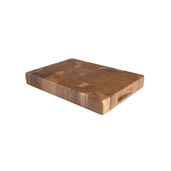 T&G Acacia End Grain Tuscany Medium Rectangular Chopping Board With Finger Grooves