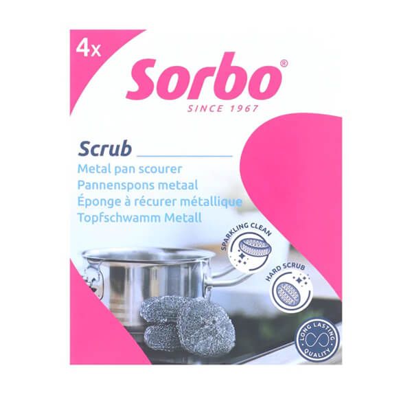Sorbo Pack of 4 Metal Pan Scourers