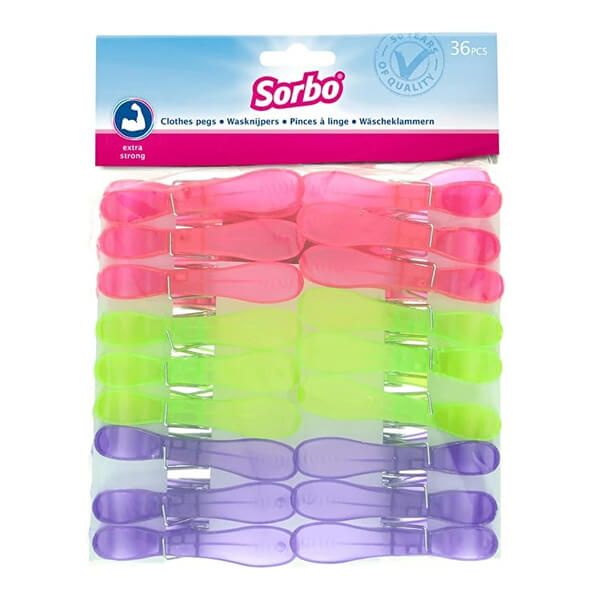 Sorbo Pack of 36 Plastic Pegs Luxe