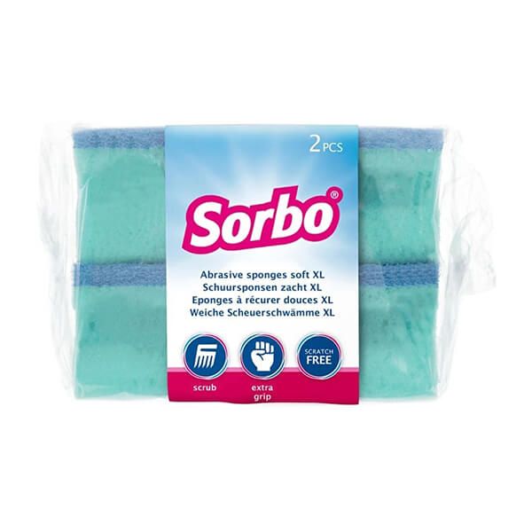 Sorbo Pack of 2 XL Non-Scratch Scouring Sponge