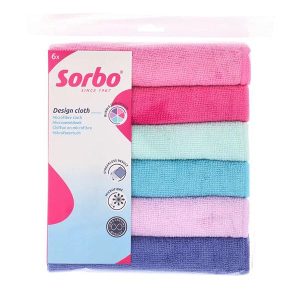 Sorbo Bubble Gum Microfibre Cloths 6 Pack