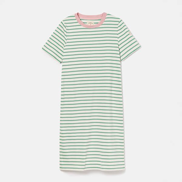 Joules Green Stripe Eden T-Shirt Dress