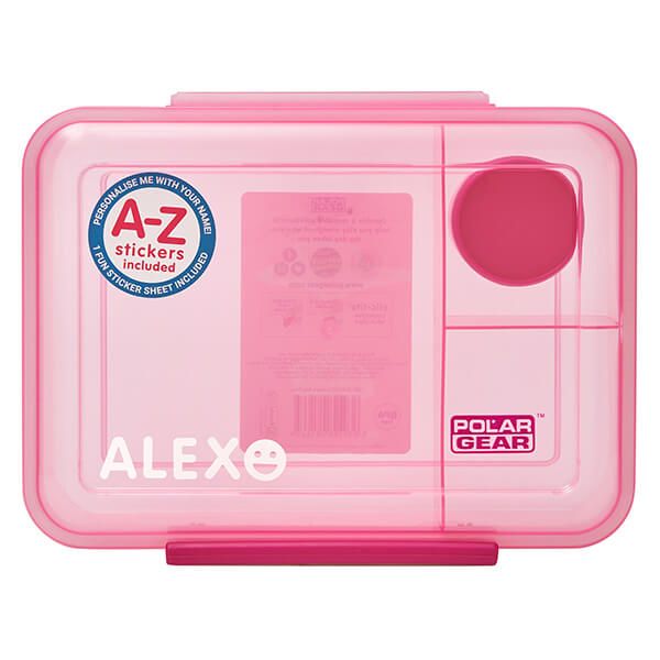 Polar Gear Clic-Tite A-Z Stickers 1.1L Lunchbox Trio Pink