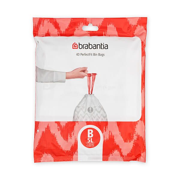 Brabantia PerfectFit Bags B 5 litre Dispenser Pack of 40 bags