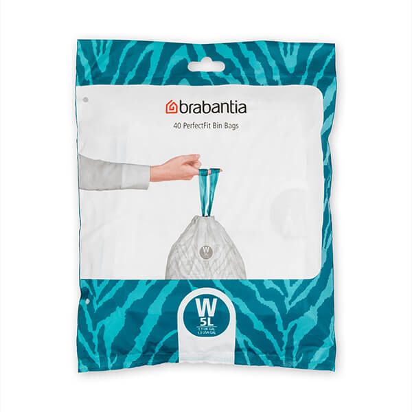 Brabantia PerfectFit Bags W 5 litre Dispenser Pack of 40 bags