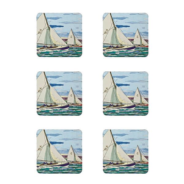 Denby Set Of 6 Sailing Coasters