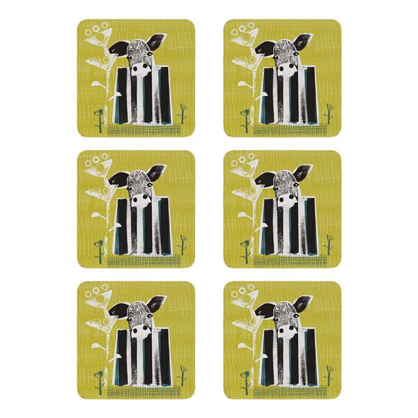 Denby Set Of 6 Cow Coasters