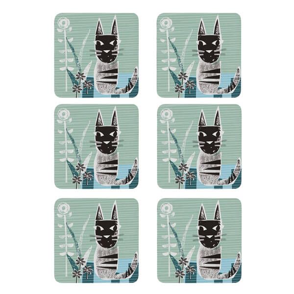 Denby Set Of 6 Cat Coasters