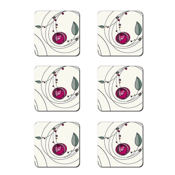 Denby Set Of 6 Tiffany Rose Double Coasters