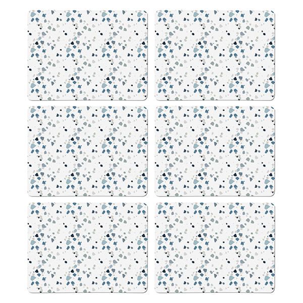 Denby Elements Set Of 6 Terrazzo Effect Blues Placemats