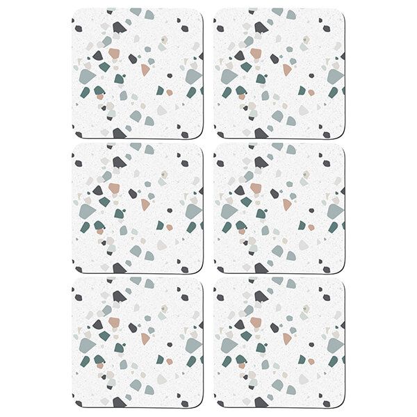 Denby Elements Set Of 6 Terrazzo Effect Neutrals Coasters