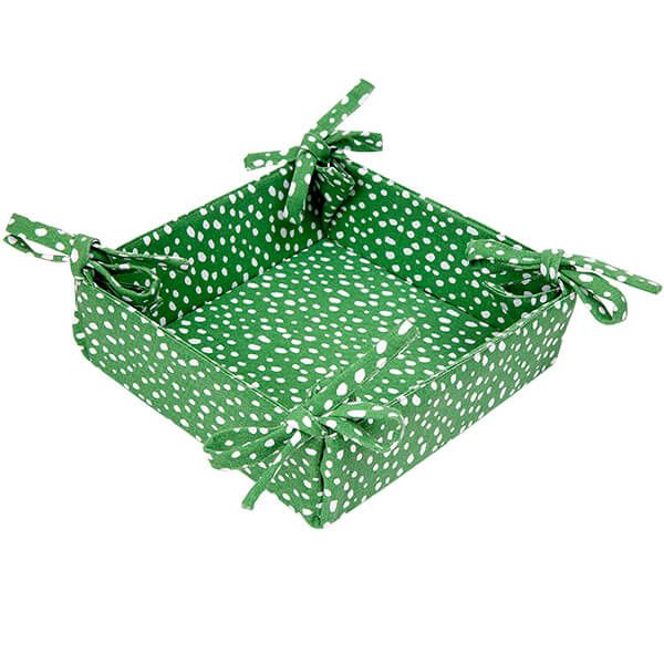 Dexam Sintra Recycled Cotton Spotted Bread Basket Green