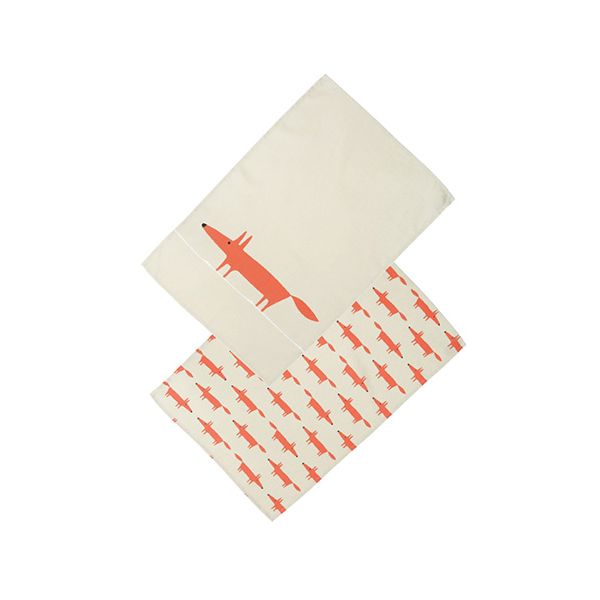 Scion Living Mr Fox Set Of 2 Tea Towels Stone
