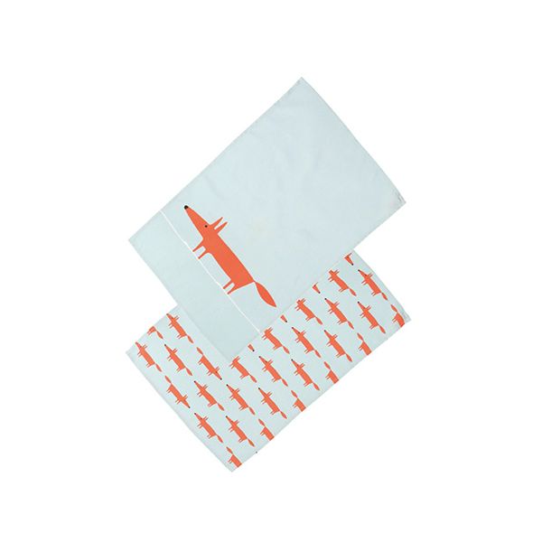 Scion Living Mr Fox Set Of 2 Tea Towels Blue