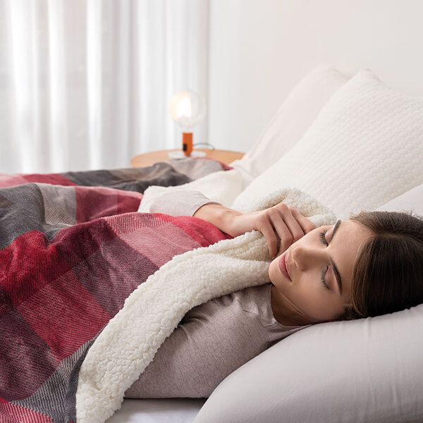 Dreamland Nap Time Warming Sherpa Over Blanket Tartan Check