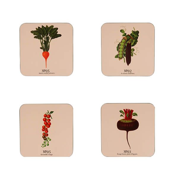RHS Benary Vegetables Set of 4 Coasters