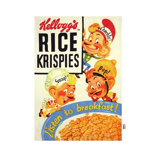 Vintage Kellogg's Rice Krispies Snap Crackle & Pop Tea Towel